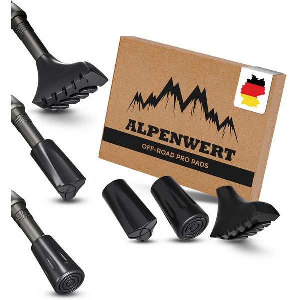 Alpenwert Nordic-Walking-Stöcke Gummipuffer Wanderstöcke Pads Speed Aufsatz Nordic Walking, Wanderstöcke Gummipuffer, Ultraleichte Gummipuffer, Wanderstöcke