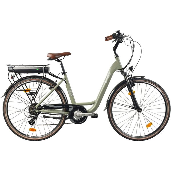 LLobe E-Bike Cityrad City E-Bike 28" County grün, 7 Gang Shimano Altus Schaltwerk, Kettenschaltung, Heckmotor, 468 Wh