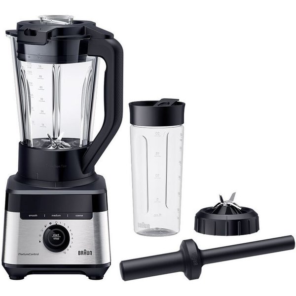 Braun Standmixer PowerBlend 7 JB 7551 BK - 1400W, Hochleistungsmixer, 9 Programme, 2 L, 1400 W, 30.000 U/min, 10 Geschwindigkeiten, Metallkupplung, spülmaschine