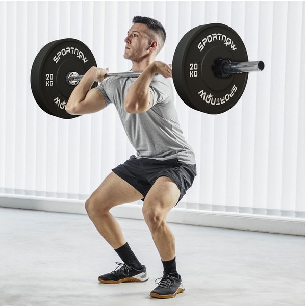 SPORTNOW Hantelscheiben 2 x 20kg Gewichte, Gewichtsscheiben, Ø 50 mm Bohrung, Schwarz, 40 kg, für 5 cm Hantelstange, Ø 50 mm Bohrung, Schwarz