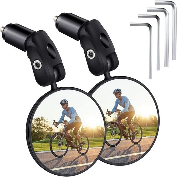 LuxusKollektion Fahrradspiegel Fahrradspiegel 2 Stück HD 360° Drehbar Klappbar für Lenker 17.4-22 mm (2-St)