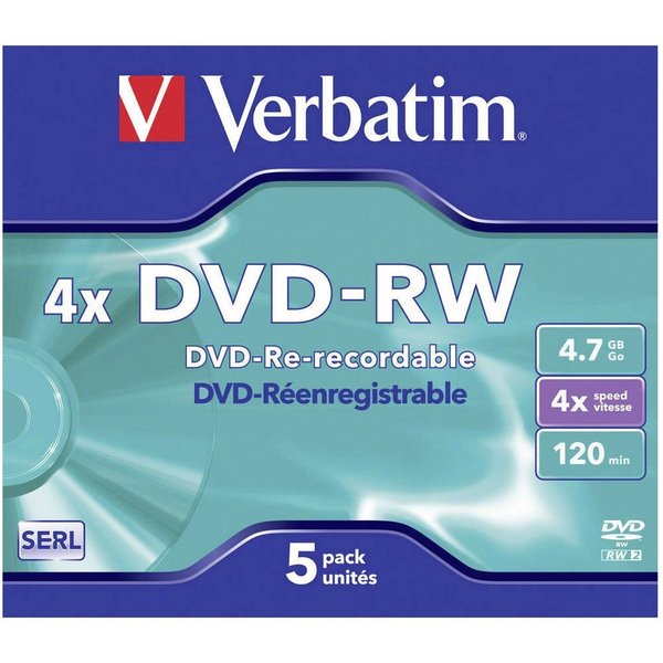 Verbatim DVD-Rohling Verbatim 43285 DVD-RW Rohling 4.7 GB 5 St. Jewelcase Wiederbeschreibba