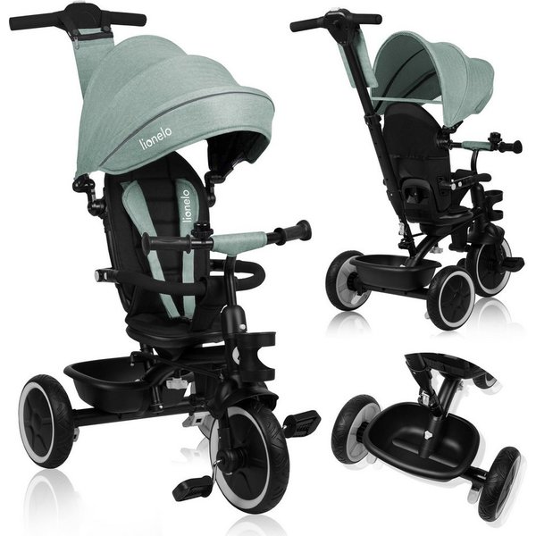 lionelo Dreirad-Kinderwagen BERRY, undurchdringliche Räder/ideal zum Erlernen des Fahrens/ab 9 Monaten