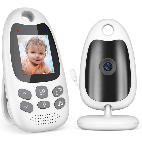 TWUFY Babyphone Tragbares Video Baby Monitor Babyphone mit Kamera mit Halterung, Babyfon mit Kamera 2'' Video Baby Monitor Kamera und Audio, 1-tlg., mit VOX Fun