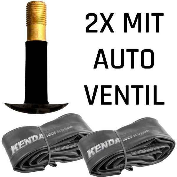 KENDA Fahrradschlauch Schlauch, 14 Zoll, (Doppelpack, 2-St), Fahrradschlauch 12 - 29 Zoll Auto Schrader Dunlop Französisches Ventil