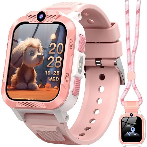 blackview Kinder mit GPS und Telefon 4G,7-Tage Akku,SOS-Notruf, IP68 Wasserdicht Smartwatch (1,85 Zoll), KinderUhr mit GPS Tracker, Schulmodus, Perfekte Geschen