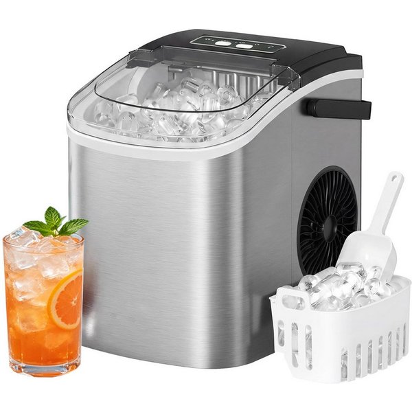 AeroAxis Eiswürfelmaschine Kleine Eiswürfelmaschine, 9 Eiswürfel in 6 Minuten, 15 kg/24 Stunden, selbstreinigende, Eiswürfelmaschinen für Zuhause, Küche, Büro u