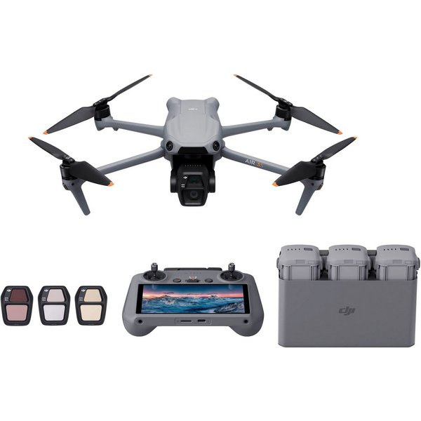DJI Air 3S Fly More Combo (DJI RC 2) Drohne (4K Ultra HD, DJI RC 2 Fernsteuerung, 3 Akkus, Ladestation und Umhängetasche)