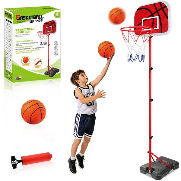BlingBin Basketballkorb 83-180cm Basketballständer Kinder mit Ball & Pumpe, Indoor/Outdoor (1er Set, 1-St., 1 Stück), Höhenverstellbar Basketball Hoop für Junge