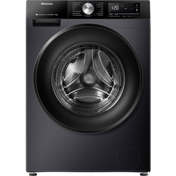 Hisense Waschmaschine 3S Serie WF3S8043BB3, 8 kg, 1400 U/min, Wifi-ConnectLife