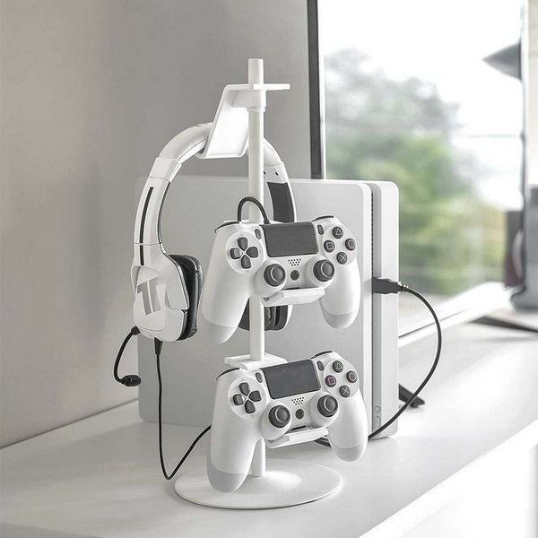Yamazaki Controller-Halterung Tower Halter Controller und Kopfhörer 38,5 cm, (bis 1 Zoll, -, Ständer, Headsethalterung, 3 Ablagen)