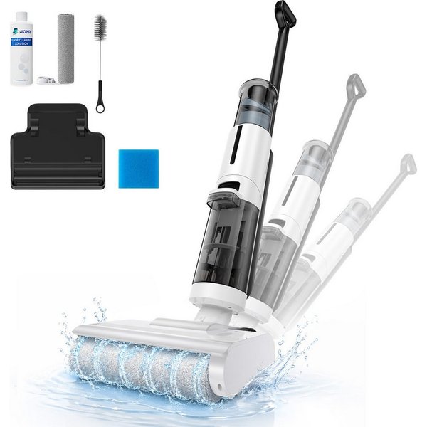 JONR Nass-Trocken-Akkusauger ED12 Lite 1mm Kantenreinigungsbürste, Selbstreinigung Wischsauger, 3,5kg Ultraleicht Staubsauger für haare, 750mL Wassertank, Anti-
