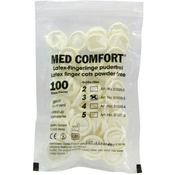 Med-Comfort Latexhandschuhe MED-Comfort - Fingerlinge - Latex Puderfrei