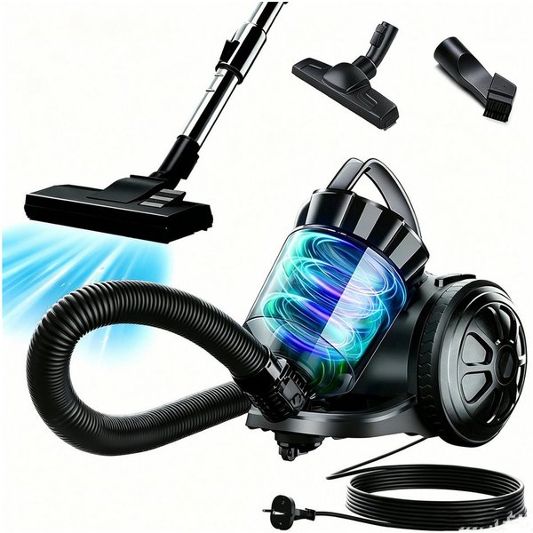 ibettertec Bodenstaubsauger beutelloser Staubsauger,900W leichter Staubsauger, Bodenstaubsauger, 900 W, HEPA Filter, Bodenstaubsauger,Bodendüse für Fliesen,Hygi