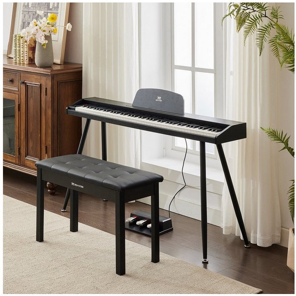 MUSTAR Digitalpiano mit 88 anschlagdynamischen Tasten, Klavierhocker und 3 Pedaleinheiten (mit Klavierbank), Portables E-Piano in voller Größe mit MIDI-USB und 