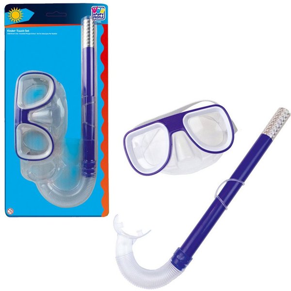 Happy People Taucherbrille Taucherbrille und Schnorchel transparent blau 22x8x46cm
