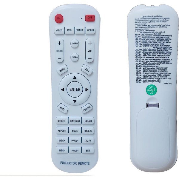 azurano Ersatz für UNIVERSAL Projector Remote Projektor Beamer Fernbedienung
