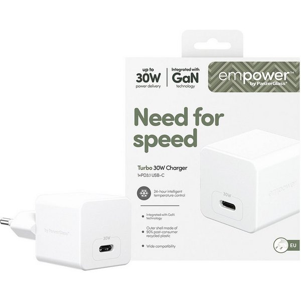 empower by PanzerGlass Turbo 30 W Charger Single USB-C EU-Plug USB-Ladegerät