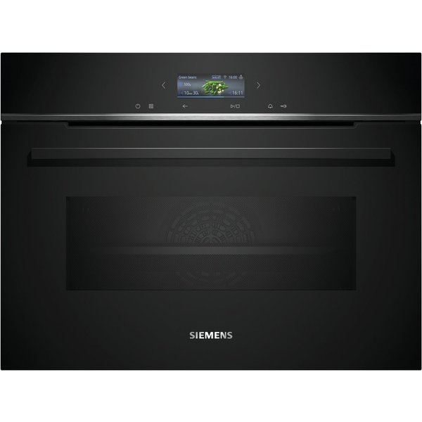 SIEMENS Backofen mit Mikrowelle iQ700 CM724G1B1, Hydrolyse, Intuitive Bedienung dank Touch-Navigation & Kochassistent