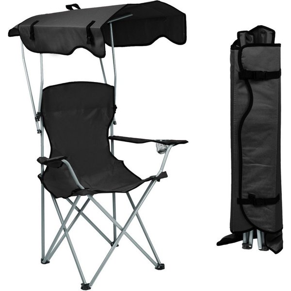 JEOBEST Campingstuhl Klappstühle mit Dach, Luxus Anglerstuhl, (Stück, 1 St), Klappstuhl mit Armlehnen und Getränkehalter