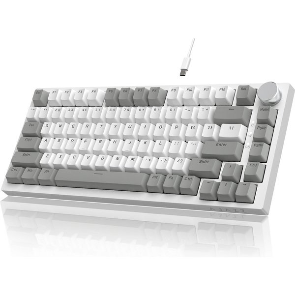 AJAZZ AK820 Mechanische Tastatur mit Knopf,75% ANSI-Layout Gaming-Tastatur (81 keys, improved seal assembly, hot-swap)