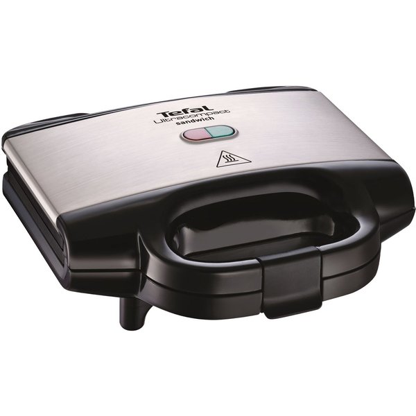 Tefal Sandwichmaker Ultracompact, einfache Reinigung, Verriegelungstaste, isolierter Griff, 700 W, kompakte Aufbewahrung, Maße: 26,5 x 26 x 12 cm, SM1552
