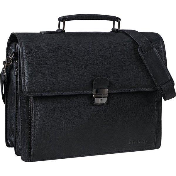STILORD Laptoptasche "Stanley" Aktentasche Herren Leder mit Schloss für Laptop bis 17 Zoll