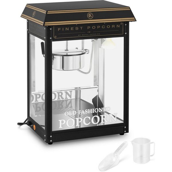 Royal Catering Popcornmaschine Popcornmaker 1500 W 5 kg/h schwarz Popcornautomat Teflon Beleuchtung