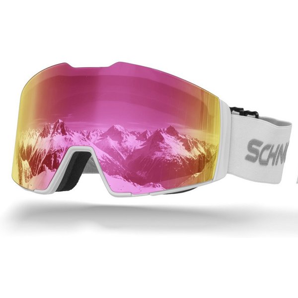 SCHNORR Sportbrille Schnorr Skibrille Edge Pink (S2), Full REVO, Anti-Fog, UV400, (1-St), Full REVO-Beschichtung Pink (S2)