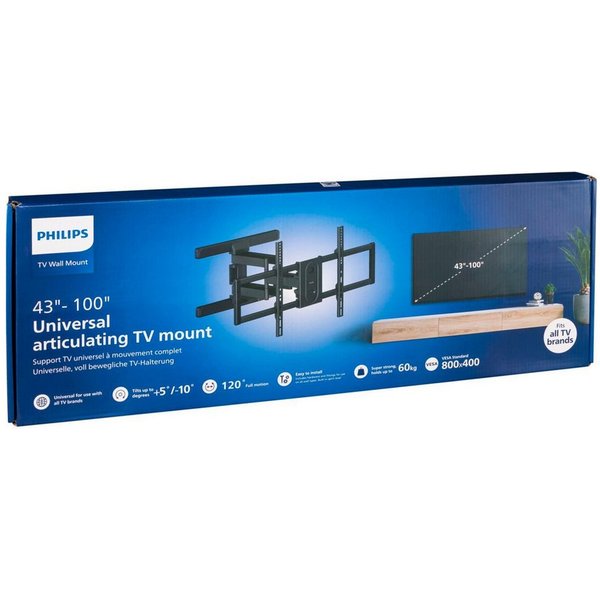 Philips TV-Wandhalterung TV-Wandhalterung Universal 43-100 schwenkbar