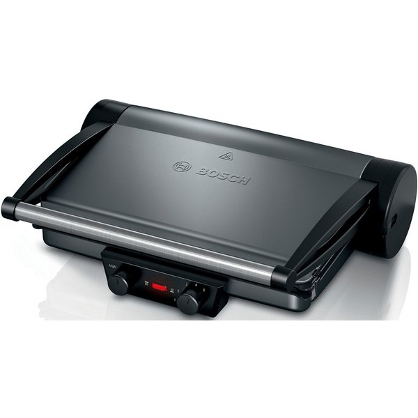 BOSCH Kontaktgrill TCG4215, 3-in1-Kontaktgrill, Temperaturregler, einfache Reinigung, 2000 W, Fettablaufrinne, Auflaufform, herausnehmbare Aluminium-Grillplatte