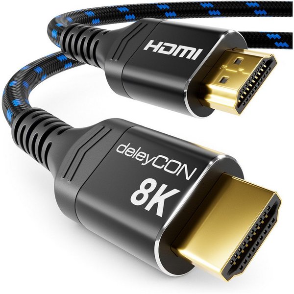 deleyCON deleyCON 3,0m 8K HDMI 2.1 Kabel UHD 2160p 8K@60Hz 4K@120Hz ARC CEC HDMI-Kabel