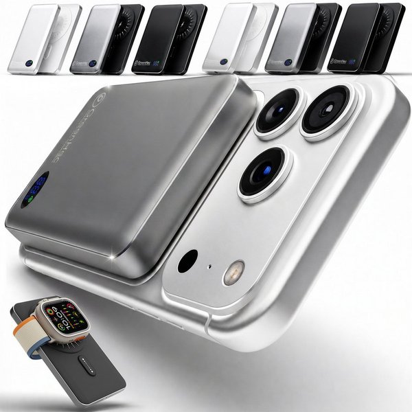 GreenHec Powerbank MagSafe iPhone 18 17 16 15 14 13 Pro Max Power Bank Wireless Powerbank MagSwift Duo Powerbank A 10000 mAh (1,5 V), Magnetische 10000mAh 5000m