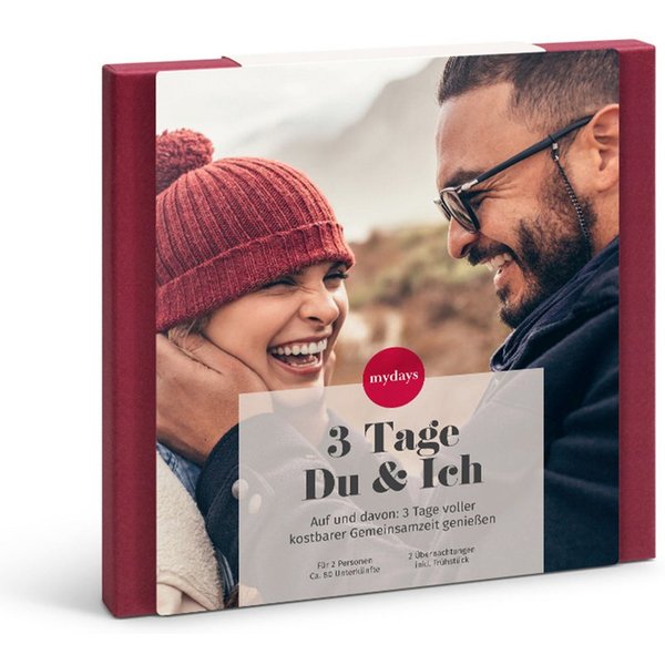 mydays Erlebnisgutschein Geschenkbox 3 Tage Du & Ich, 2 Uebernachtungen inkl. Fruehstueck - Romantische Kurzurlaube im Zeic…