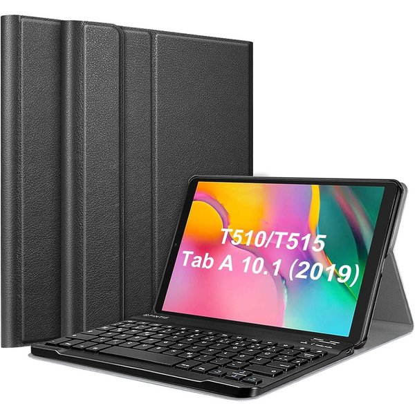 Fintie Tablet-Hülle mit Tastatur für Samsung Galaxy Tab A 10.1 Zoll 2019 SM-T510/T515, mit magnetisch Abnehmbarer drahtloser Deutscher Bluetooth Tastatur