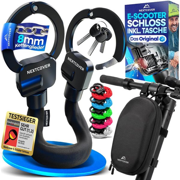 Nextcover Kettenschloss NEXTCOVER® E-Scooter Schloss [Steel-Secure-Technologie]