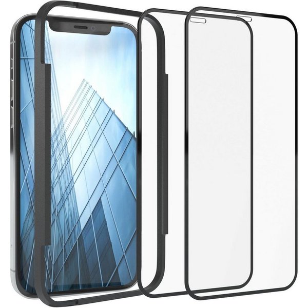 EAZY CASE Displayschutzfolie 2x Schutzglas für Apple iPhone 12 / iPhone 12 Pro, Bildschirmschutz Display Glasfolie 6,1 Zoll Panzerglas Glas 9H Folie