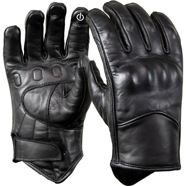MDM Motorradhandschuhe Herren Motorradhandschuhe Leder Biker Retro Klassisch Stil Weiche Innenpolsterung für angenehmes Tragen auch auf langen Strecken