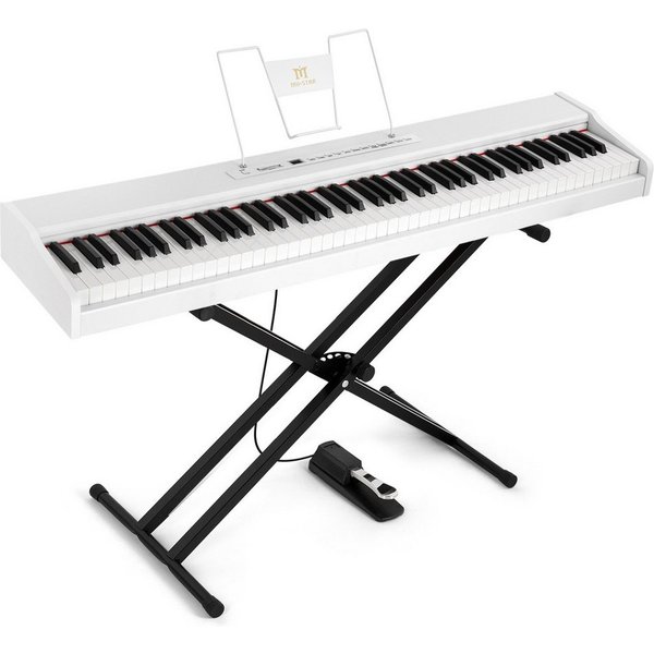 MUSTAR Digitalpiano 88 Halbgewichtete Tasten mit Ständer, Volle Größe 88 Tasten Klavier (ohne Pianobank), Tragbares E-Piano mit Kabelloser Verbindung, Koffer & 