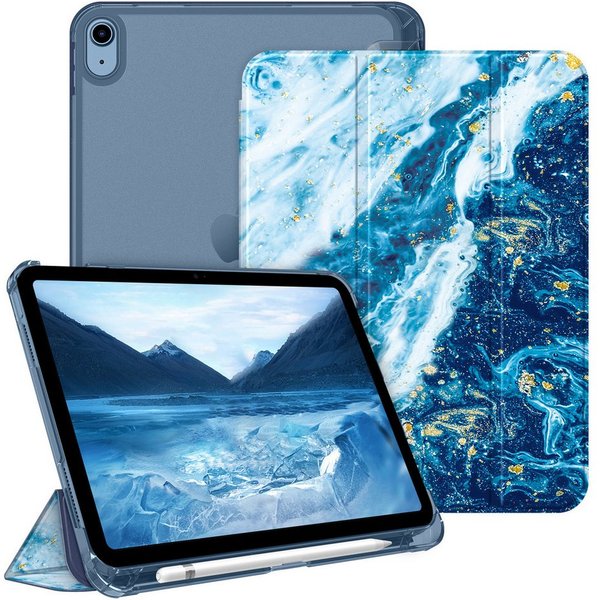 Fintie Tablet-Hülle für iPad 11 Generation 11‘’ 2025 (A16), iPad 10 Generation 10.9'' 2022, ultradünn, mit Stifthalter, transparenter Rückseite, Auto Schlaf/Wac