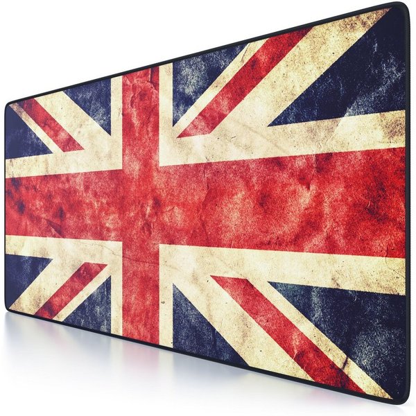 CSL Gaming Mauspad XXL Speed Mousepad 900 x 400 x 3 mm, große Tischunterlage (1-St), rutschfest, abwaschbar, Geschwindigkeit & Präzision, Vintage Flagge