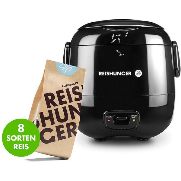 Reishunger Reiskocher Mini Modell – 0,3 L – 1-2 Portionen – Starter Set mit 8 Reissorten
