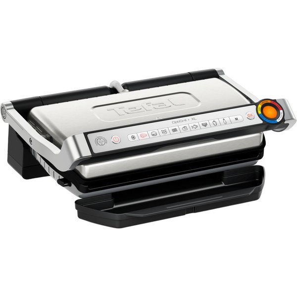 Tefal Kontaktgrill OptiGrill + XL, erneuerte Kochstufenanzeige, 9 automatische Programme, 2000 W, manuelles Programm, spülmaschinengeeignete Platten GC727D