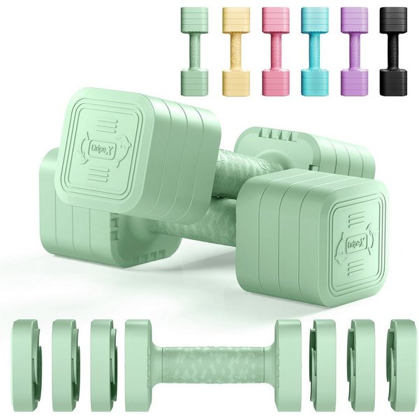 Dripex Hantel-Set verstellbare Hanteln Set 2er 2,5kg/5kg, justierbare 6 Hantelplatten