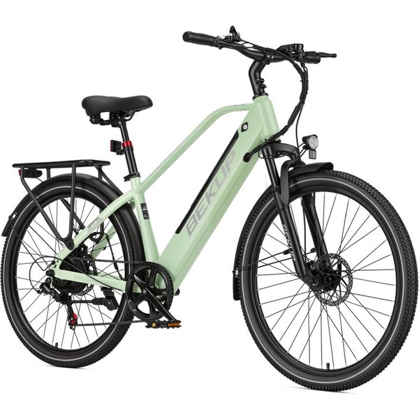BEKUP E-Bike Cityrad V2 26 Zoll Trekkingrad, 522 Wh Akku, 45 Nm, Herren u. Damen, 7 Gang Shimano Shimano Tourney TZ Schaltwerk, Kettenschaltung, Heckmotor, 522 