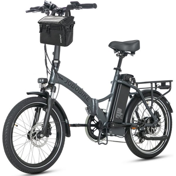 JOBOBIKE E-Bike Klapprad 20 Zoll Faltrad, Cityrad, Pedelec, 60-110km, für Damen und Herren, 7 Gang Shimano, Kettenschaltung, Heckmotor, 468 Wh, (mit Sattelrohr-