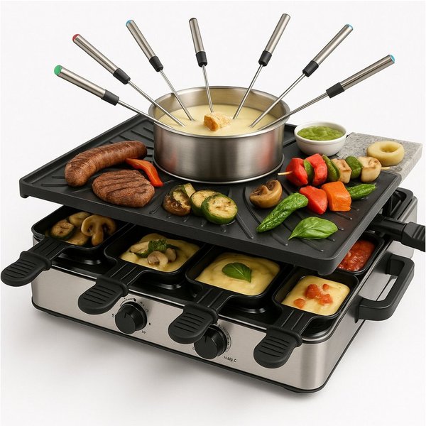 TK Gruppe Raclette und Fondue-Set Raclette für 8 Personen mit Pfännchen, verschiedene Ausführungen