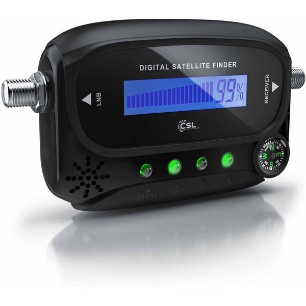 CSL Satfinder digitaler Satellitenfinder mit Pegelskala & akustischem Signalton (1-St), Messgerät mit LCD-Display zur präzisen Antennen-Ausrichtung