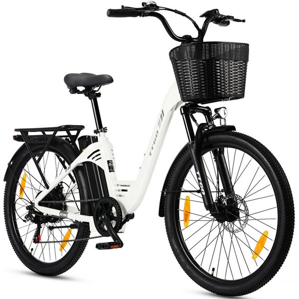 TTGO E-Bike Cityrad 26/28 Zoll, 80-120km, C2/C3, Elektrofahrrad für Damen und Herren, 7 Gang SHIMANO, Kettenschaltung, Heckmotor, 648 Wh, (5 Stufen, Pedelec, bi