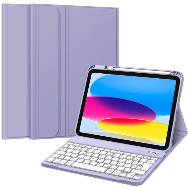 Fintie für iPad 11. Generation 11" 2025(A16), iPad 10. Generation 2022 10.9" Apple-Tastatur (Case mit Pencil Halter, magnetisch Abnehmbarer Tastatur(QWERTZ Layo